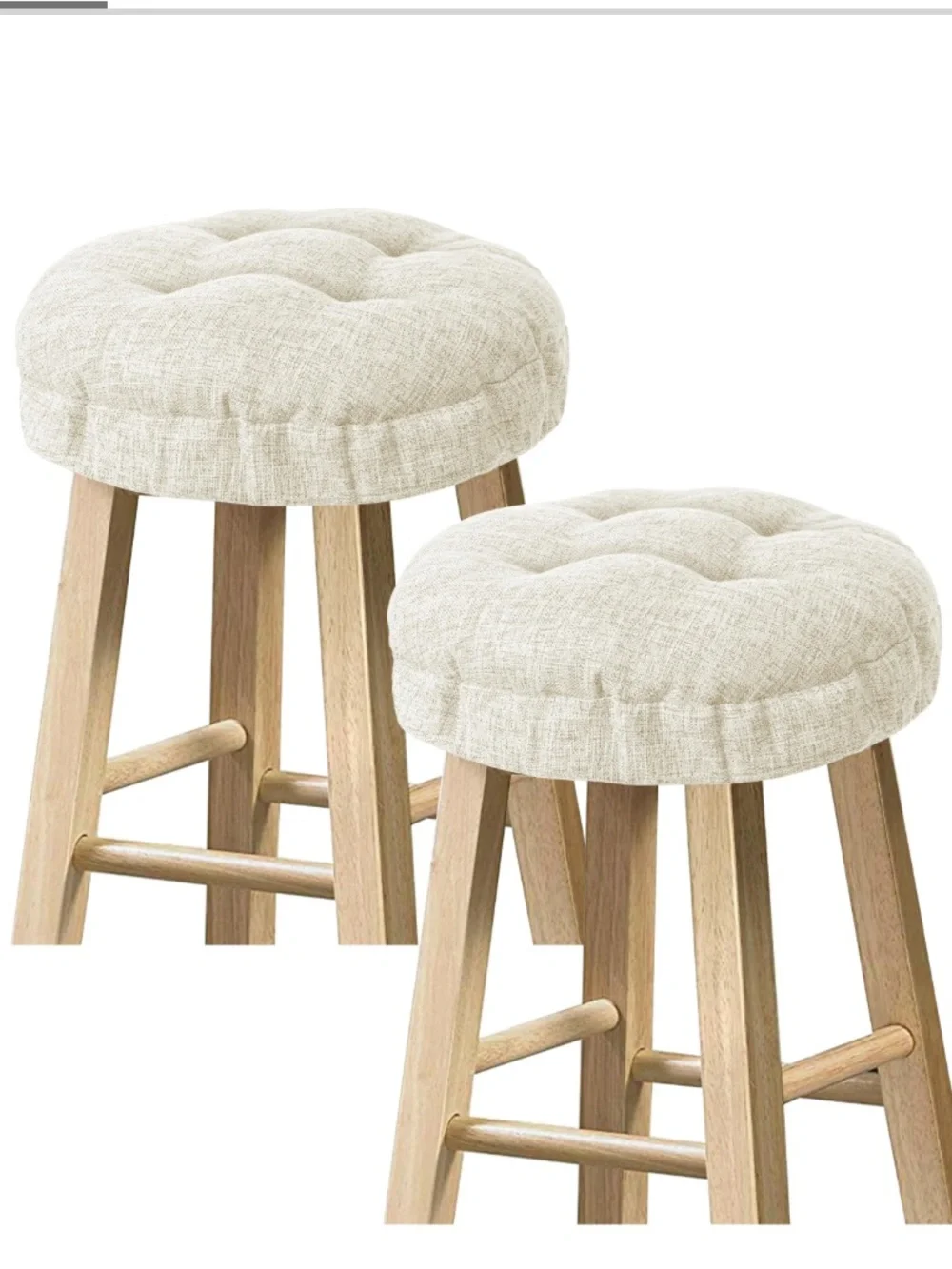 Farmhouse Tufted Barstool Covers - Set of 2